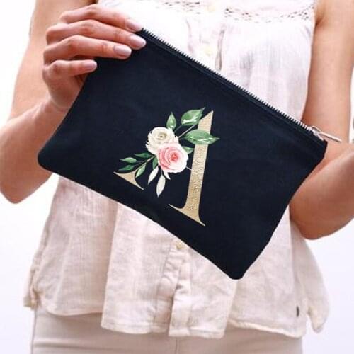 Letter Print Bridesmaid Makeup Bag Female Cosmetic Case Bride Party Toiletries Storage Tote Travel Beauty Organizer Wedding Gift