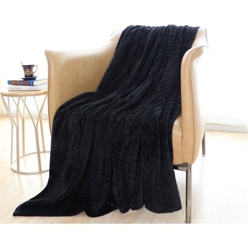 Super Soft Flannel Blankets For Beds Solid Mink Throw Sofa Bedspread Winter Warm Coral Matna Black 280GSM