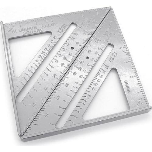 7inch Aluminum Alloy Triangle Angle Protractor Measuring Ruler Woodworking Tool