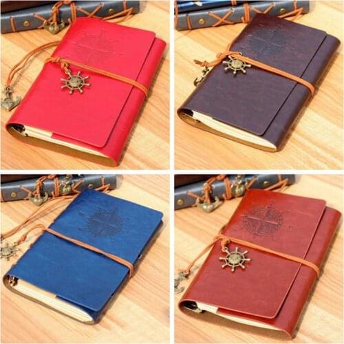 Vintage Leather Cover Notebook Travel Diary Student Stationery School Supplies Notebook Office Notepad