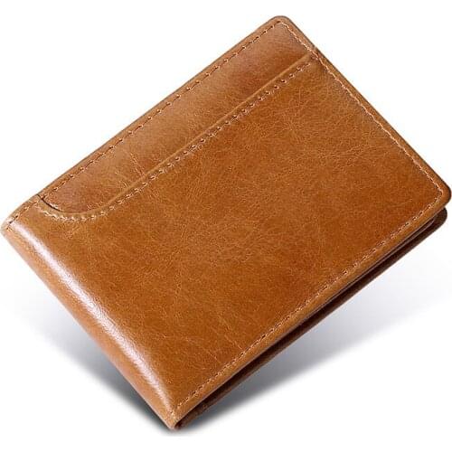 Genuine leather Business Credit card holder Short Slim Wallet for cards Casual card case for drivers license New Cards holder