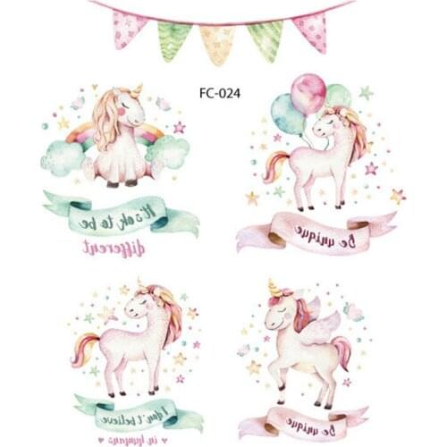 Unicorn Temporary Tattoos for Women Kid Hand Face Flower Flamingo Whale Tattoo Sticker Body Art Waterproof Arm Fake Tattoo