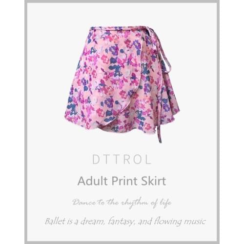 Dance Practice Skirt Adult Dancewear Classical Dance Costume Tutu Chinese Style 2021 New Printing Chiffon Lace Up Ballet Skirt