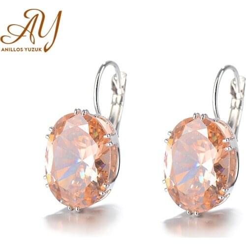 Anillos Yuzuk Silver 925 Jewelry Eaaring 100% Sterling Silver 925 Eaaring Citrine Gemstone Woman Silver Eaaring Fine Jewelry