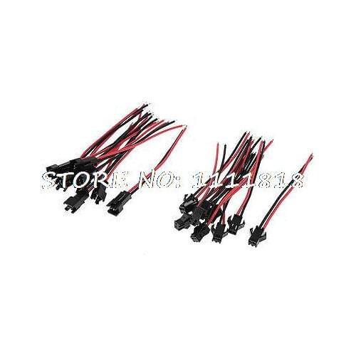 10 x Black Red 2 Pins Male Female SM Wire Connectors Adapters