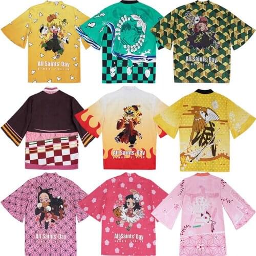 2021 Women Mens Party Cloak Demon Slayer Kimetsu no Yaiba Kamado Tanjirou Tomioka Giyuu Robes Cosplay Cardigan Top Jacket