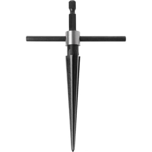 3-13mm Bridge Pin Hole Hand Held Reamer T Handle Tapered 6 Fluted Chamf Reaming Woodworker Cutting Tool Core Drill Bit W329
