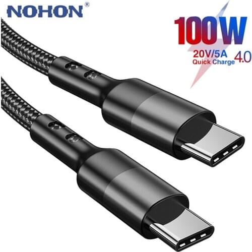 5A PD 100W USB C To USBC Type-C Cable For Samsung S20 Xiaomi Tablet MacBook iPad Charger Quick Charge QC 3.0 4.0 Dara Wire Cord