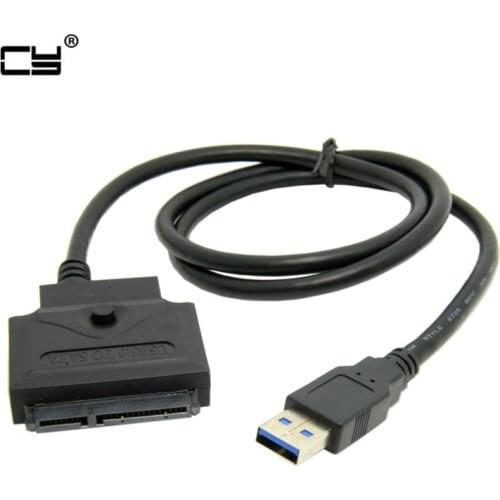USB 2.0 3.0 to SATA 22 Pin Data Power Cable Adapter for PC Laptop 2.5" 3.5 inch HDD Hard Disk Driver Black Color