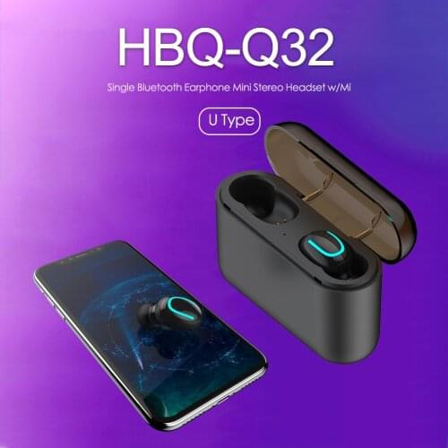 Bluetooth-compatible In Ear Earbuds Sports HBQ-Q32 TWS Earphones Power Bank with Microphone Portable Entertainment Headset