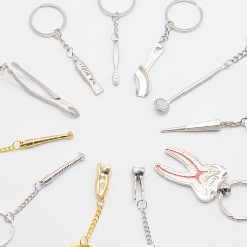 Gift Dentistry Clinic AssortedKeychain Key Chain Stainless Steel