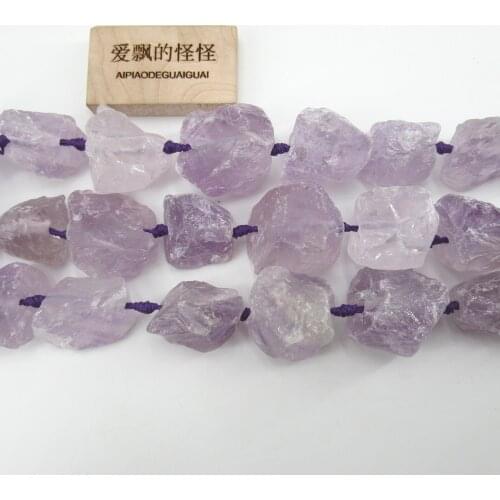 APDGG Natural Light Purple Amethyst Freeform Rough Nugget Loose Beads 16.5" Jewelry Making DIY