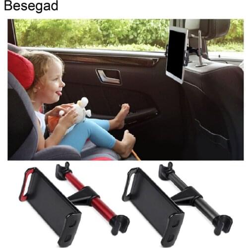 Besegad Car Seat Headrest Mount Holder for iPad Air Pro Mini iPhone X 8 7 Plus Samsung Galaxy Tabs S8 Kindle Nintendo Switch