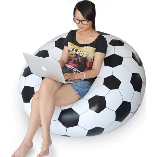 DHL free ship waterproof PVC inflatable seat chairs,instant air filled bean bag chair,football and soccer ball design beanbag
