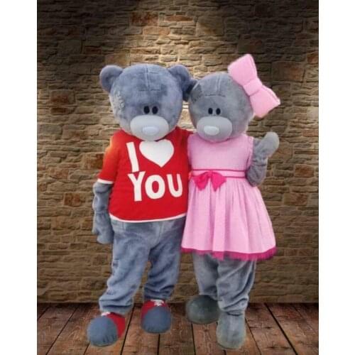 T-shirt Teddy Bear Mascot Costume Suits Cosplay Party Dress Halloween Carival US Factory Wholesale + Free Postage