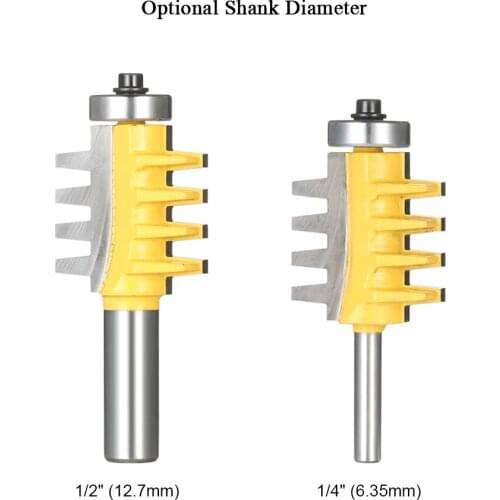 KKmoon Rail Reversible Finger Joint Glue Router Bit Cone Tenon Woodwork Cutter Power Tools-1/2", 1/4" ,8mm Shank