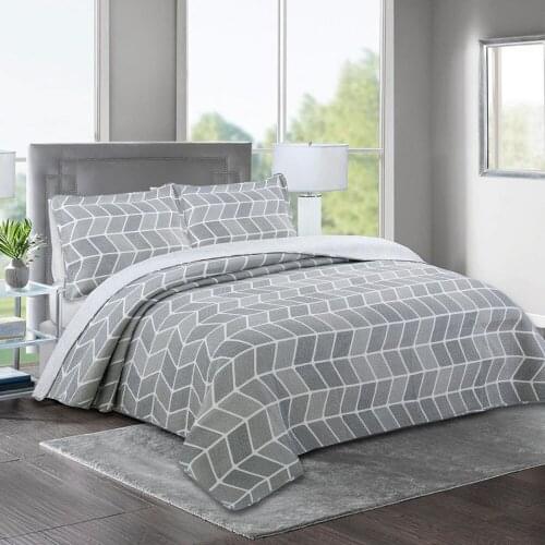 Plaid Cotton Quilt 3pcs Sets Bedspread on the Bed Pillowcase Queen Size Close Quilted Coverlet Summer Blanket for Bed CHAUSUB