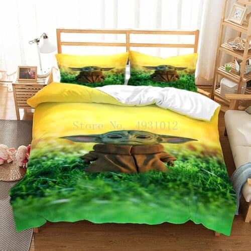 Disney Yoda Baby Bedding Set 3D Luxury Comfort Cover Sets Adult Teens Children Duvet Cover Pillow Cases Home Bedroom Decoration