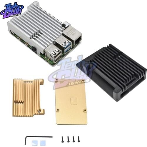 For Raspberry Pi Aluminum Alloy CNC Enclosure Case Metal Shell Box Suitable for Raspberry Pi 4B+ with Screwdriver