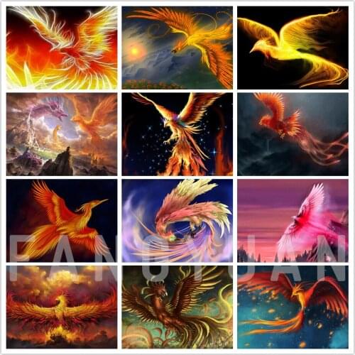 Colorful Diamond Painting Phoenix 5D DIY Diamond Mosaic Full Layout Rhinestone Embroidery Animals Cross Stitch Kit Home Decor