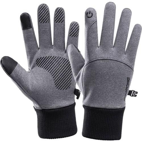 Skiing Gloves Winter Warm Soft Skin-Friendly Comfortable Plus Velvet Non-slip Silicone Gloves Windproof Outdoor Sports Gloves