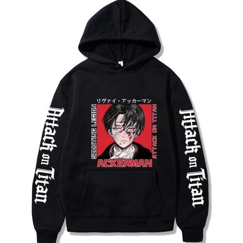 2021 Japanese Hot Anime Attack on Titan Hip Hop Cloth Long Sleeve Loose Winter Uniex
