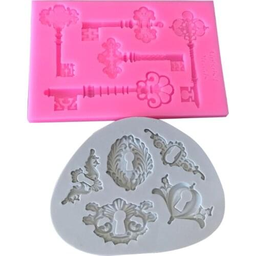 A Set Of 2 Gorgeous Key Molds, Keyhole Silicone Molds, Cake Soft Candy Molds, For Sugar Making Crafts, Clay Cake Supplies, A0KE