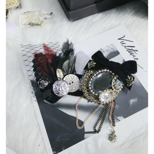 New Woman Brooches Pin Chain Tassel Big Bowknot Feather Button Rhinestone Corsage Elegant Fashion Jewelry Trendy Accessories
