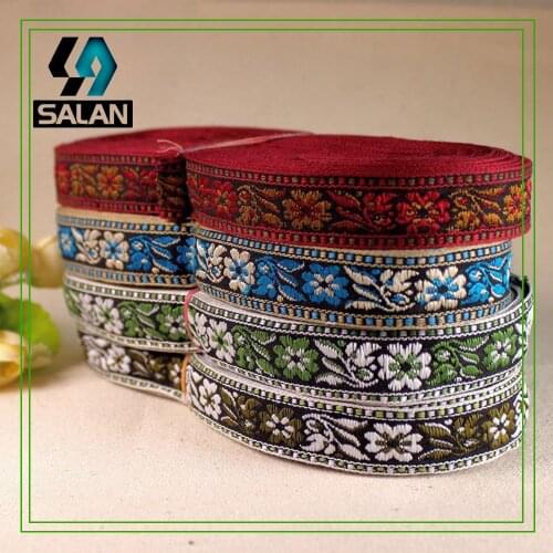 The new supply of national customs fine embroidery four - color flowers national wind - woven belt hand diy jewelry accessories