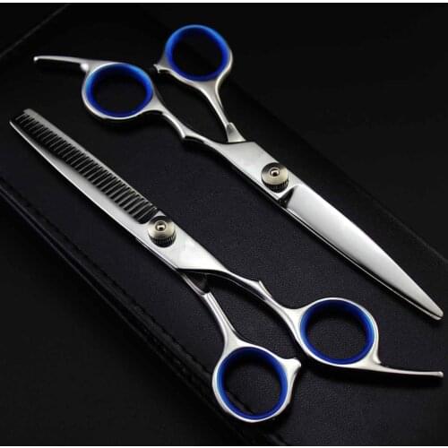 6 inch Cutting Thinning Styling Tool Hair Scissors Stainless Steel Salon Hairdressing Shears Regular Flat Teeth Blades