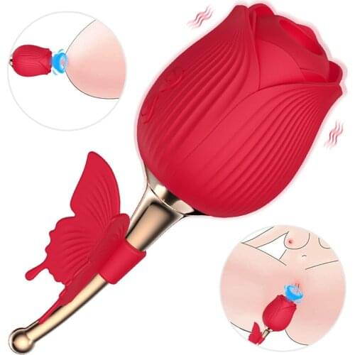 Rose Shape Vagina Sucking Vibrator Intimate Good Nipple Sucker Oral Licking Clitoris Stimulation Powerful Sex Toys for Women