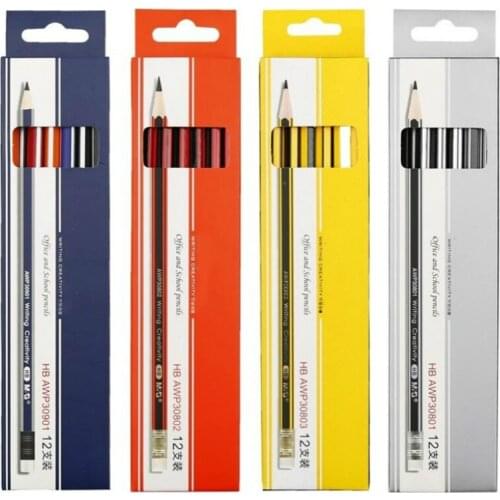 Hexagon Pre-sharpened HB School Pencils with Eraser Lead Wood Pencil Wooden Graphite Pencil Stationery School Christmas Gift