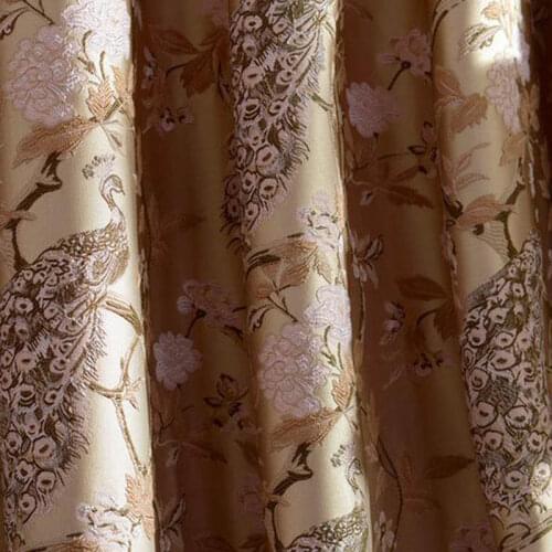 280 cm wide Free shipping curtain peacock wholesale high quality curtain embroidery fabrics for wedding and for curtains sewing