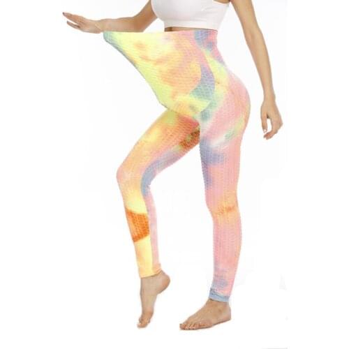 Maternity High Waist Yoga Pants Qver The Belly Butt Lift Tights Active Wear Workout Colorful Tie-dye Leggings For Pregnant Women