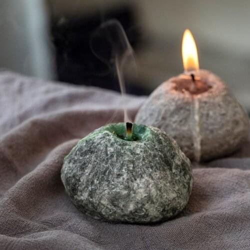 Stone Shape Candle Silicone Mold DIY Gypsum Plaster Crafts Mould Silicone Soap Candle Resin Molds