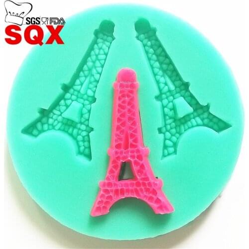 Wholesale 3-Hole Paris Eiffel Tower Cake Mold Fondant Silicone Mold Cake Tools Candy Moulds Kitchen accessories SQ15127