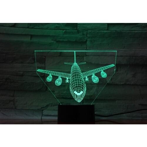 Baby Room Night Light LED Nursery 3D Desk Lamp Airplane Nightlight Warm Atmosphere Creation Smart Phone Control Kids Gift
