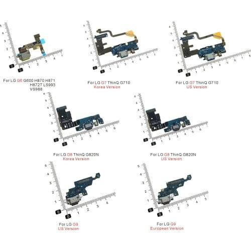 USB Charger Dock Connector Flex Cable Repair Parts Charging Board For LG G6 G7 ThinQ G710 G8 G820N G9 With Microphone Connector