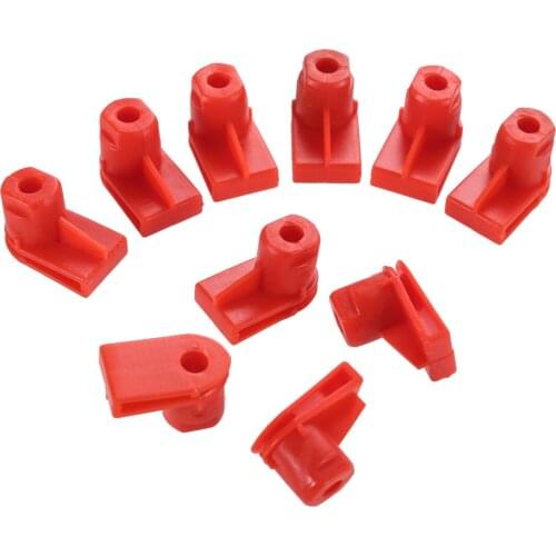 10 Pcs Red Plastic Bumper Clips Wing Mounting Grommet Nuts Screws Fit For Opel For Vauxhall Part Number 1404969 / 24449408