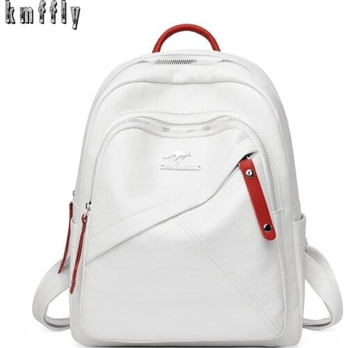 Large Capacity Leather Backpack for Women Teenage School Bags Ladies Travel Shoulder Bag 2021 Ladies Anti-Theft Backpack Retro