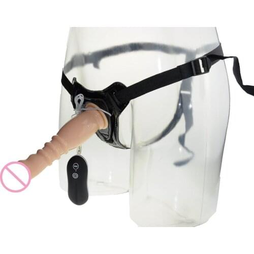 YEAIN 10 Mode Vibrations Harness G-Spot Dong, 8 Inch Textured Dildo Strap-On Kit, Lesbian Massage Sex Product For Couples