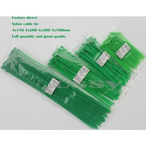Green color Self-locking plastic nylon tie cable tie fastening ring 150/200/250mm cable tie zip wraps strap nylon