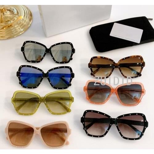 Big Square Frame Gradient Lens Rhinestone Decorative Steampunk Sunglasses Polarizing Mirrored Shades Women 2021 Luxury Brand