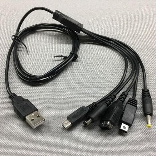 1.2m 5 in1 USB Charger Fast Charging Cable Cords for Nintend NDSL NDS NDSI XL 3DS Game Cables USB Charger Cable