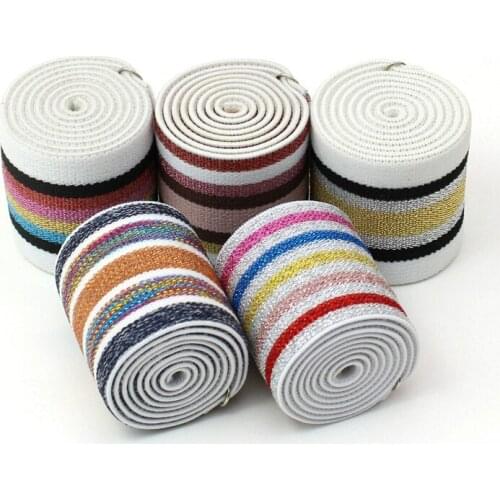 1.5" Fashion Strip Shine Silk Elastic Bands 4cm Wide 23 Colors In Stock 5 Meters For DIY Decor Clothing Bag Belt