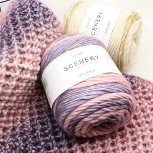 100g Rainbow Color Hand-woven Cotton Yarn Soft Crochet Thick Yarn For Hand Knitting Warm Sweater Sofa Cushion Scarf DIY
