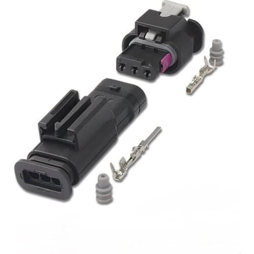 100 sets DJ7033W Tyco AMP 3 pin male female auto electronic waterproof connector plug 1718653-1 for 4F0973703A 4F0973703