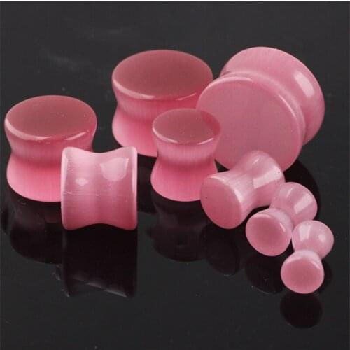 2pcs/lot New arrival Natural Stone Ear Plugs Tunnels Flesh Piercing Fashion Blue Pink Gauges Expanders Rings Sexy Body Jewelry