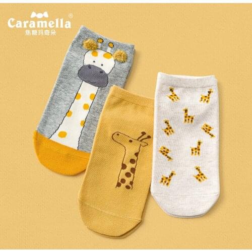 3 Pairs Spring Summer New Animal Cartoon Women Socks Cotton Shallow Mouth Womens Short Socks