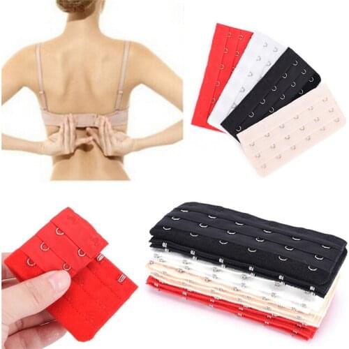 3pcs /set 3 Rows 6 Hooks Extension Lingerie Strap Extender Replacement With 2 Hooks Bar Extenders